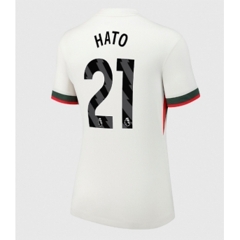 Billige Fotballdrakt Chelsea Jorrel Hato #21 Replika Bortedrakt Dame 2025-26 Kortermet